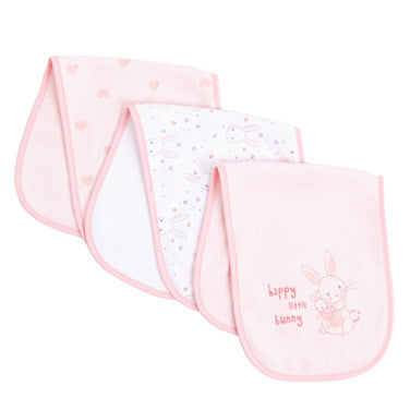 Baby Burp Cloths - Pack Of 3 (Pink)